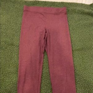 Maroon colored leggings
